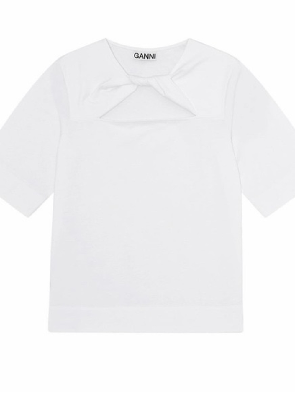 NWT Ganni Loose-Fit Twist Front Short Sleeve Top | $135 MSRP